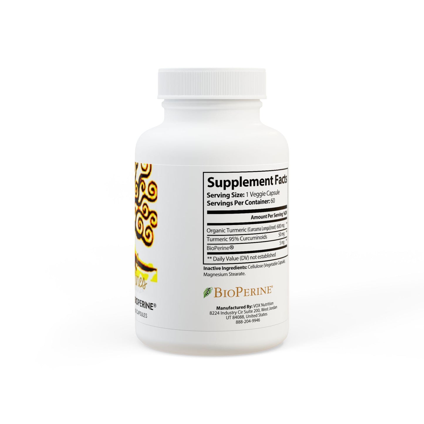 Turmeric with BioPerine® (Black Pepper Fruit Extract) Supplement (60 Capsules)